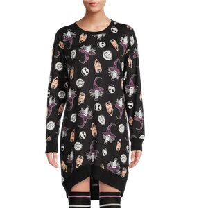 Disney Nightmare Before Christmas Black Sleepshirt Pajamas Nightgown S